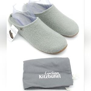 LIVING KITZBUHEL Kitzbuehler Light Grey Boiled Wool Slipper Women's Size 11-11.5
